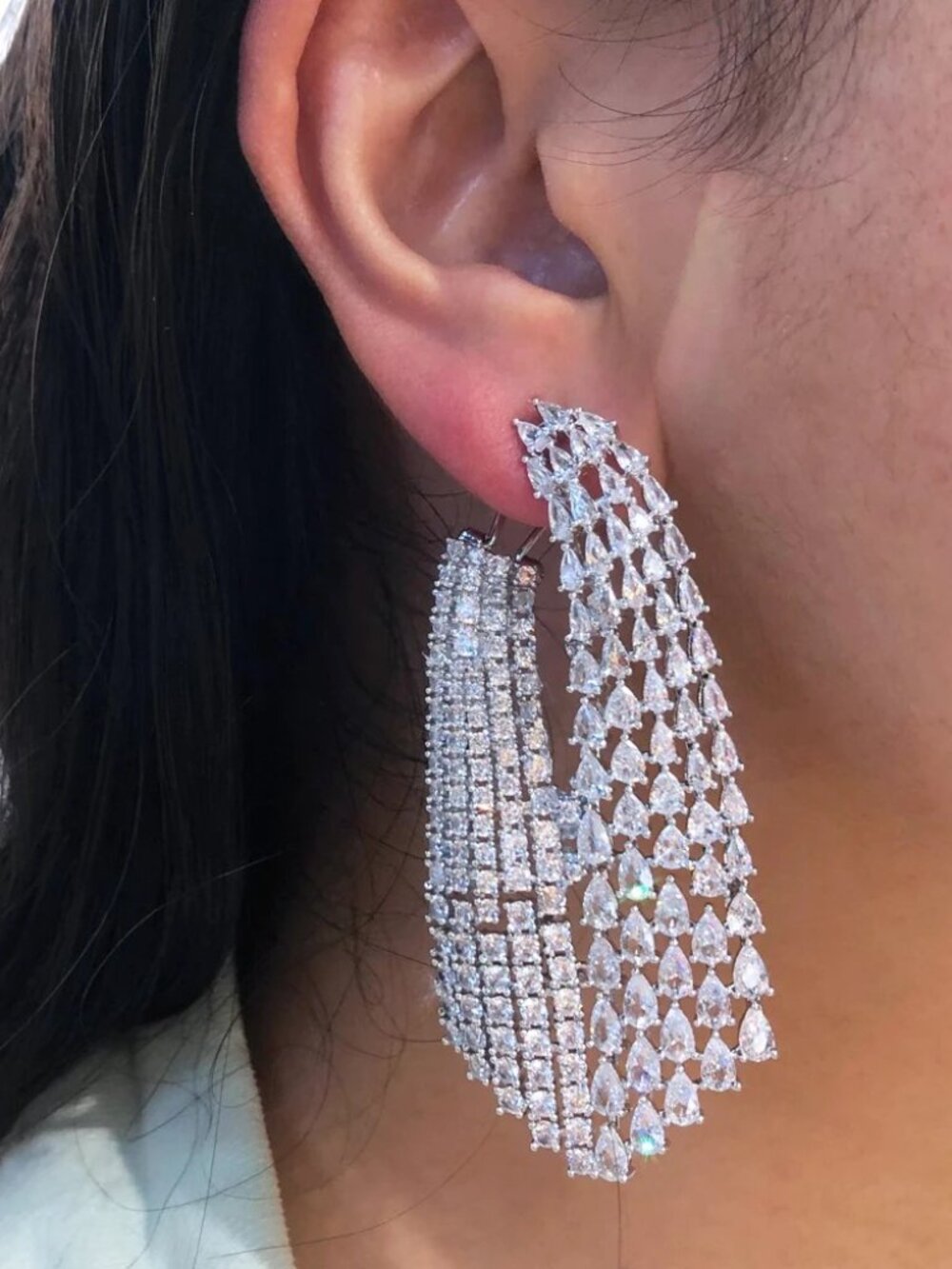 Clarissa High Quality CZ Evening Drop Earrings